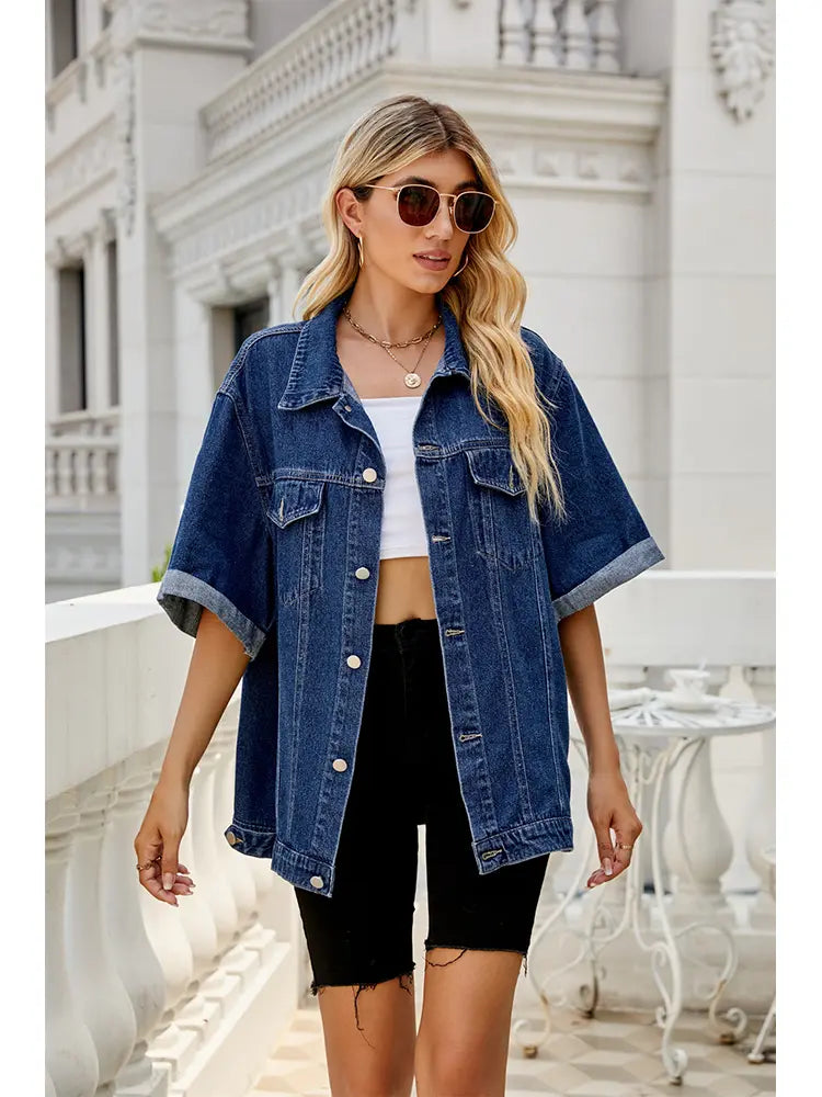 Dark Wash Relaxed Fit Denim Jacket