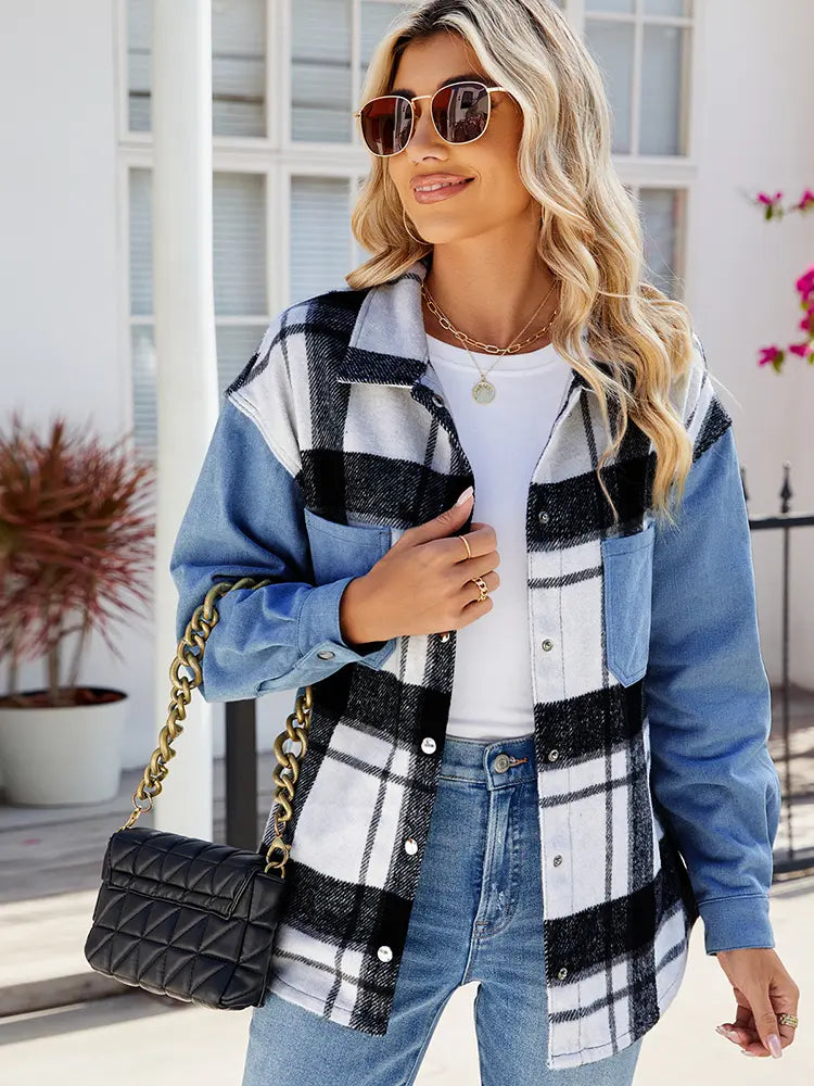 Trendy vasket ternet denimjakke