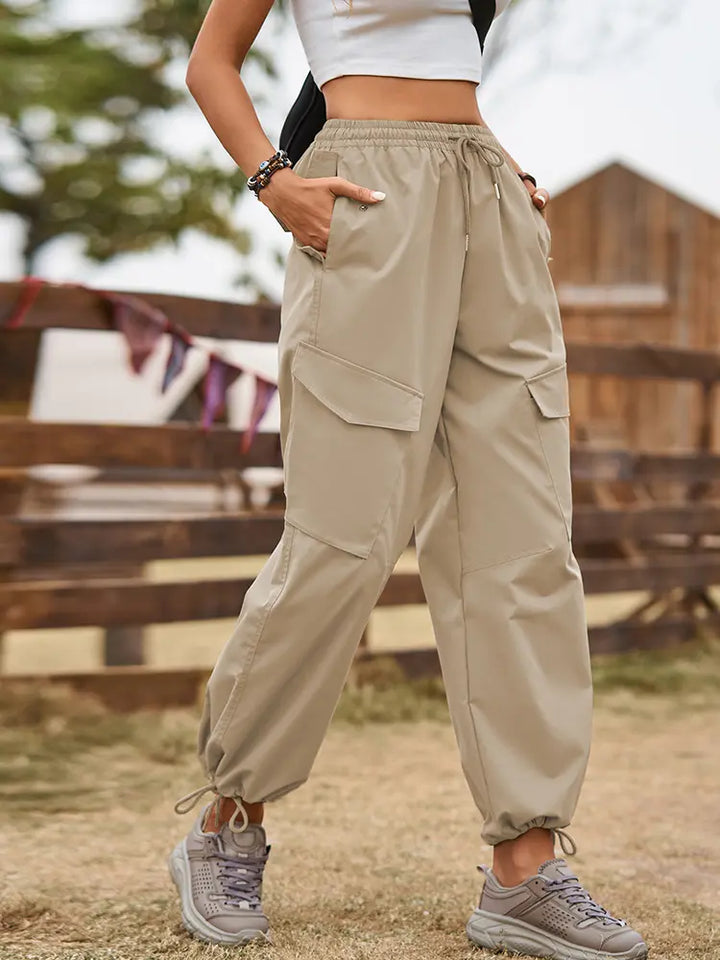 Street Style Drawstring Jogger Cargo Pants