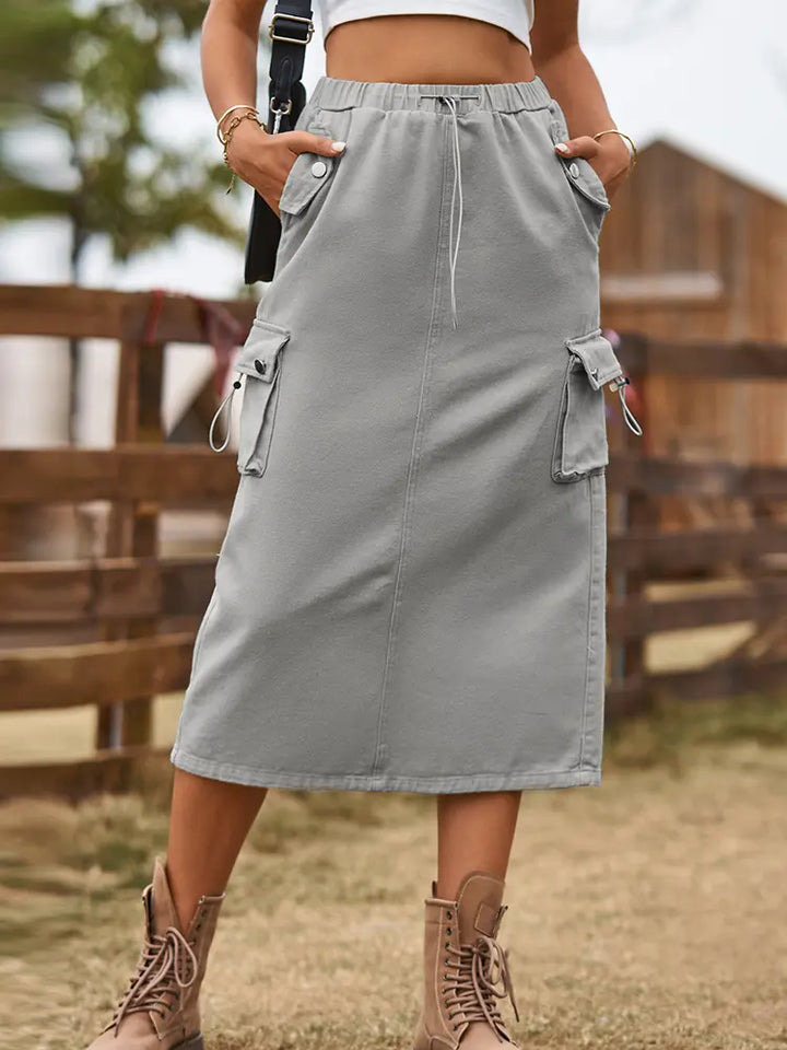 Denim Rok met Touwtjes in de Taille