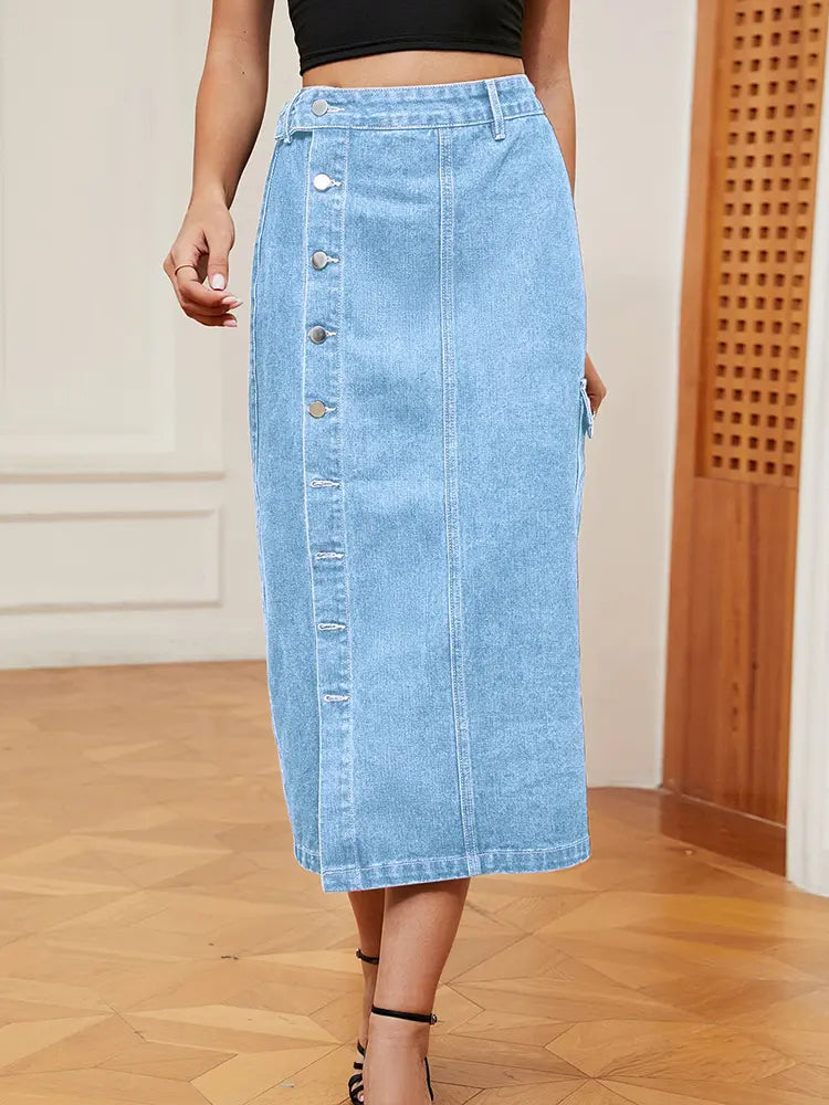 Rekbare Utility Denim Rok