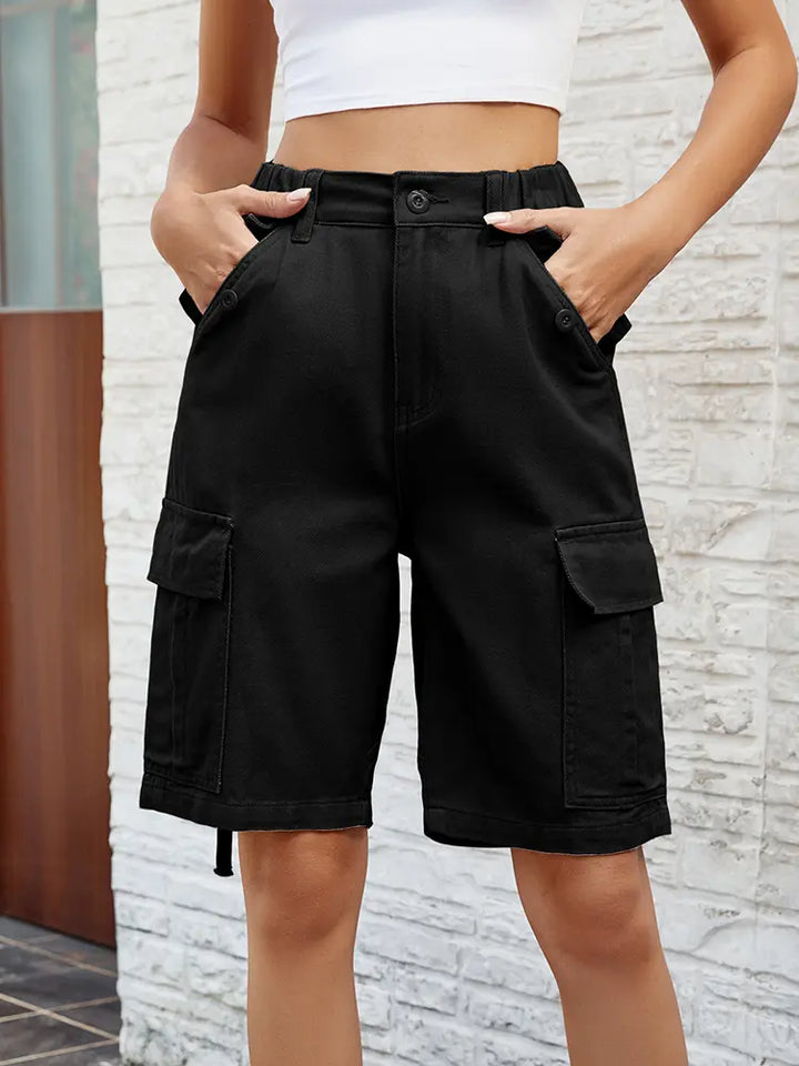 Gewassen Utility Denim Shorts