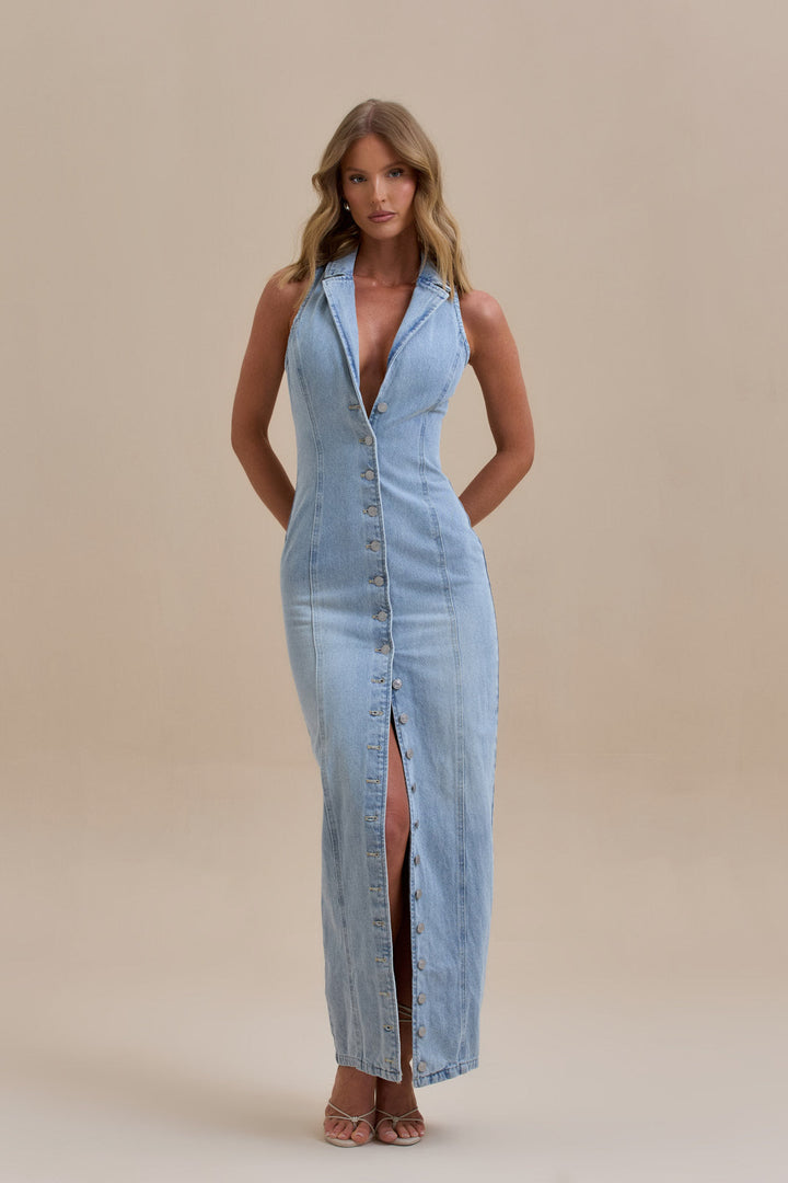 Maxi Dress | Mid Wash Denim
