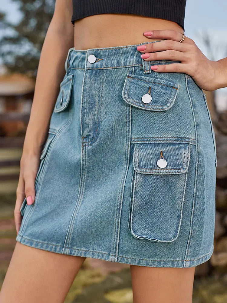 Sommer Utility Denim Mini Skirt