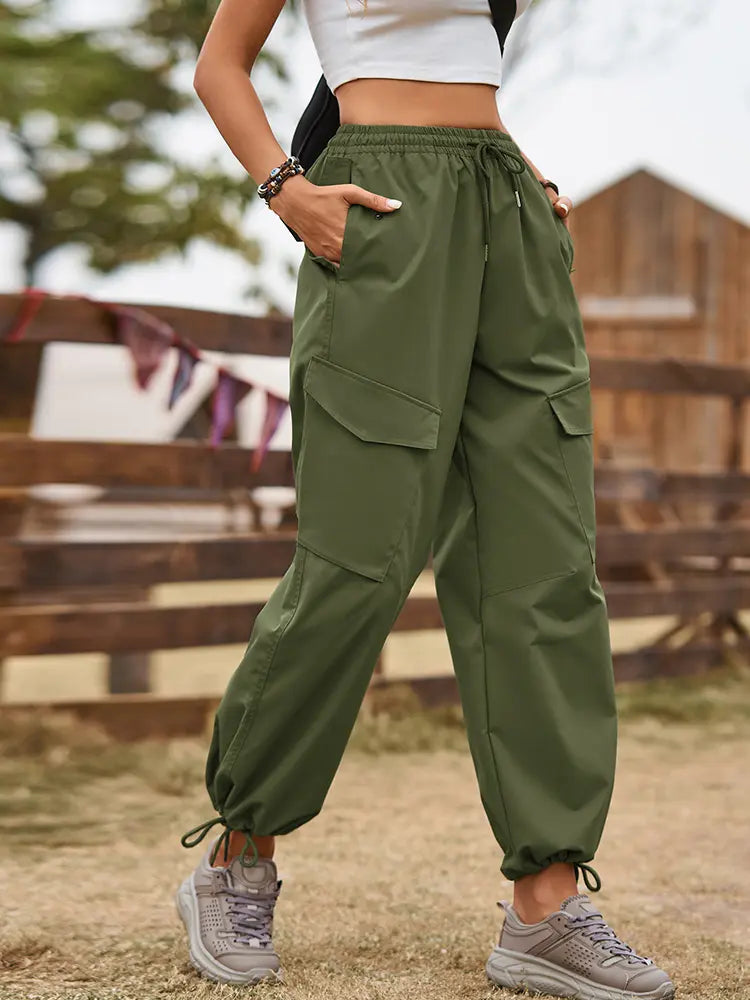 Street Style Drawstring Jogger Cargo Pants