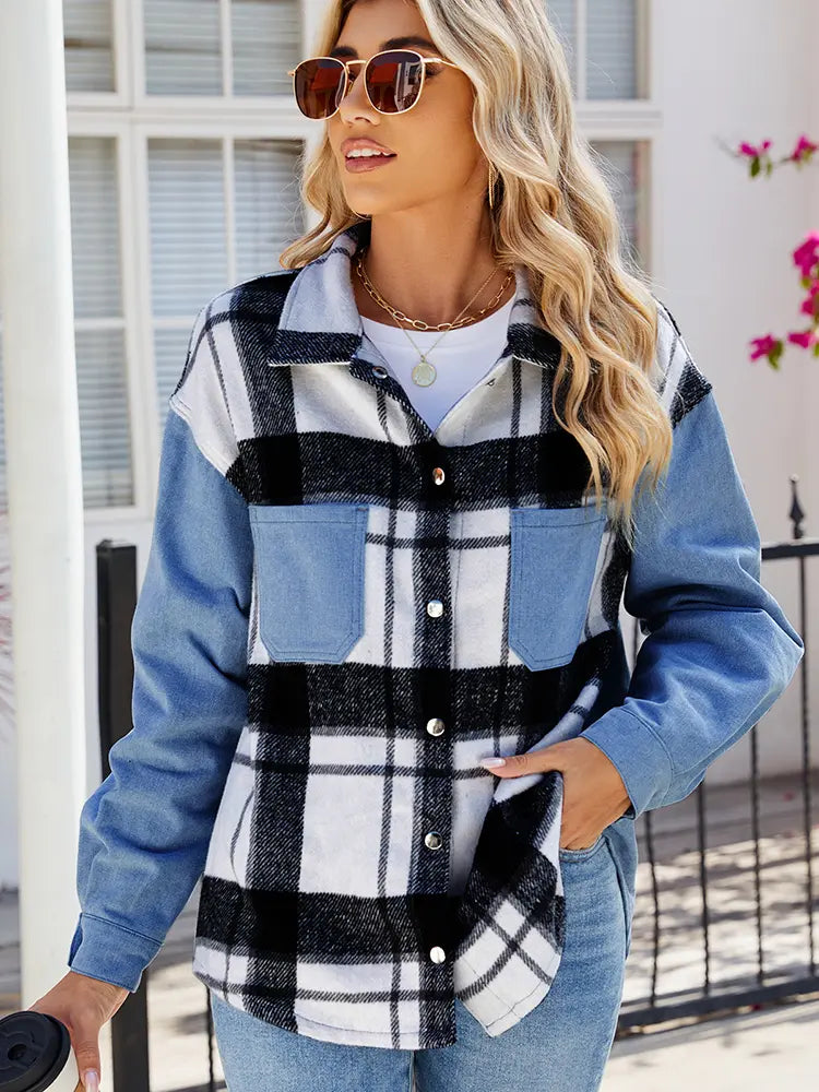 Trendy vasket ternet denimjakke