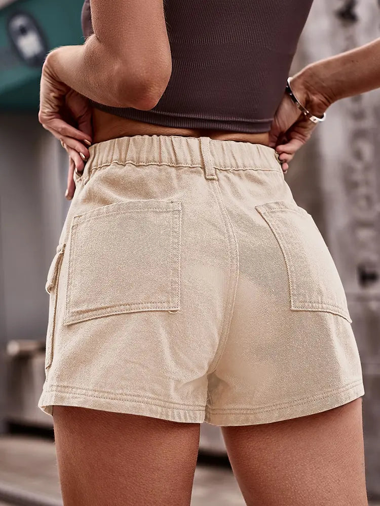 Shorts cargo en denim de style américain