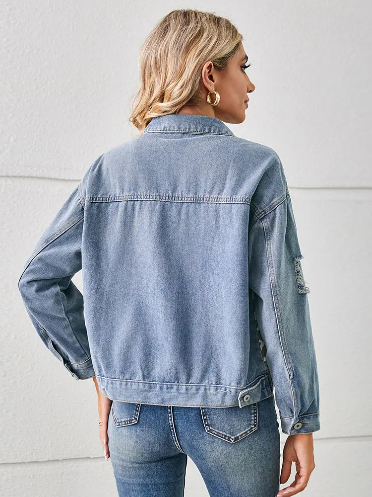 Tiermuster Kurze Jeansjacke