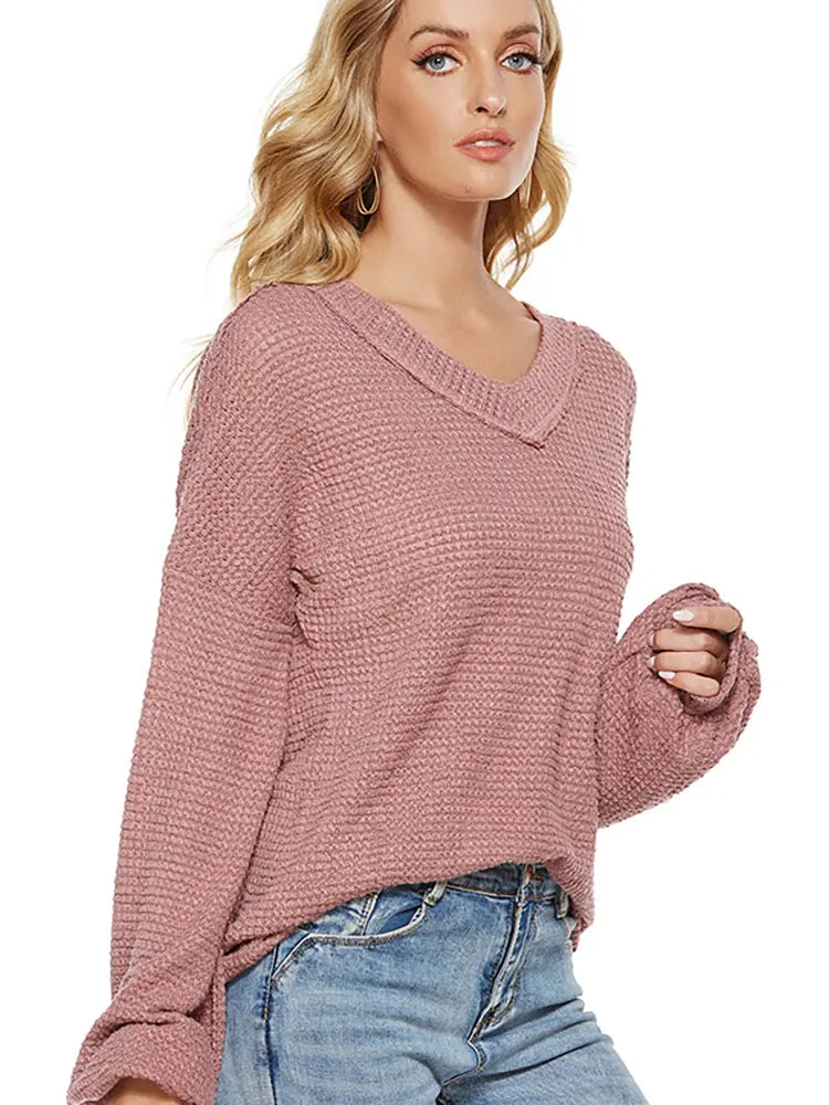 Trendy Oversized V-Neck Knit