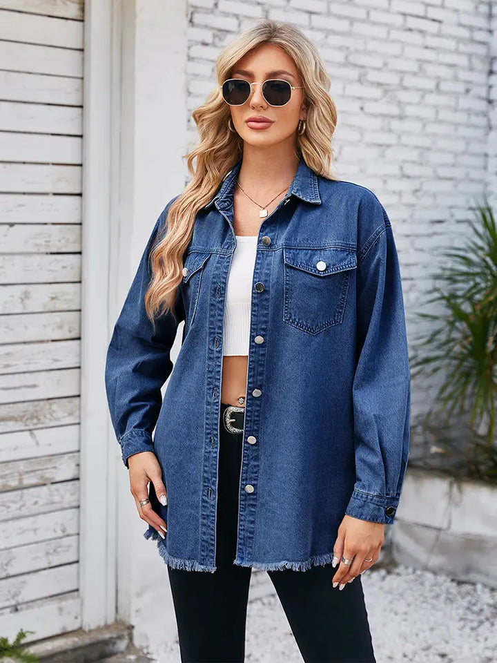 Versleten Zoom Gewassen Denim Shirt