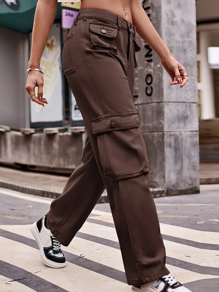 Multi-Pocket Utility Denim Cargo Pants