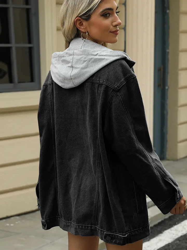 Women’s Loose-Fit Hooded Denim Jacket