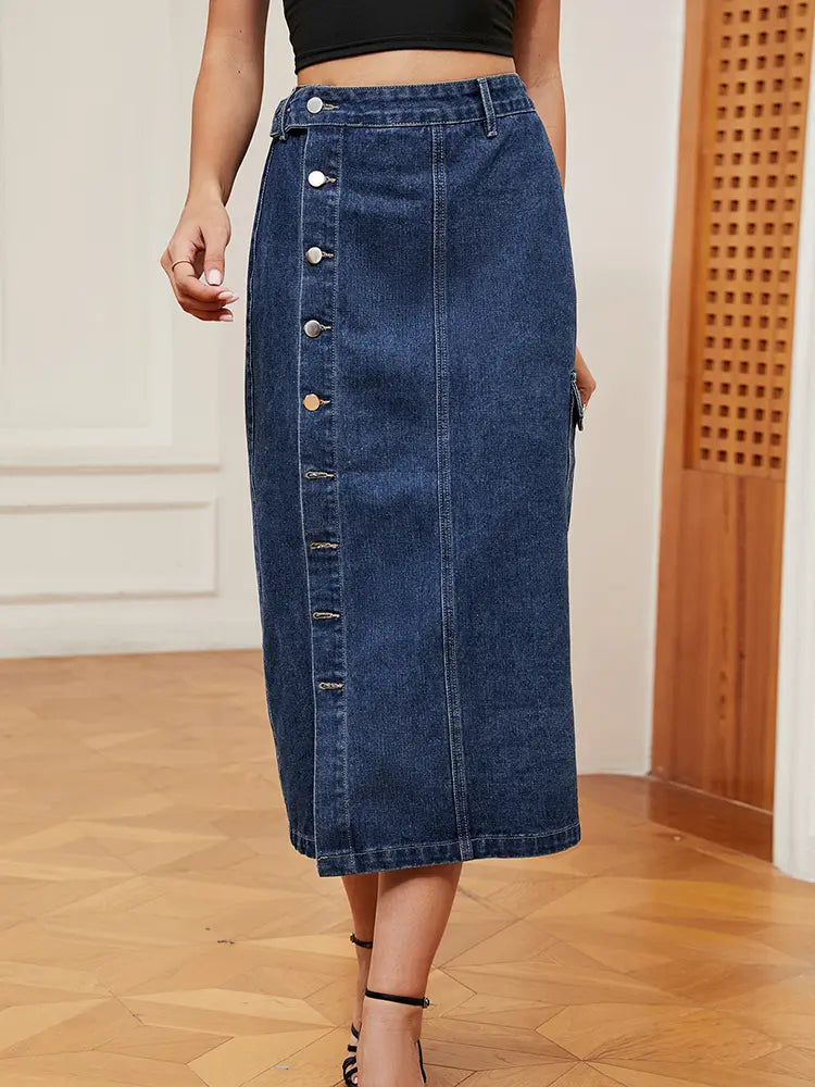 Jupe en denim extensible utilitaire