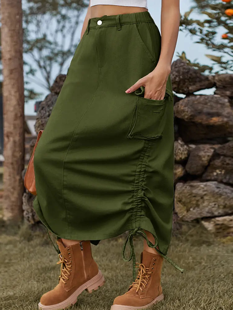 Trendy Utility Midi Skjørt