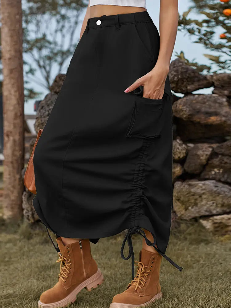 Trendy Utility Midi Skirt