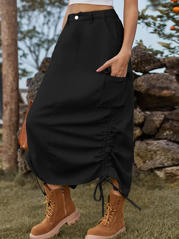 Trendy Utility Midi Skjørt