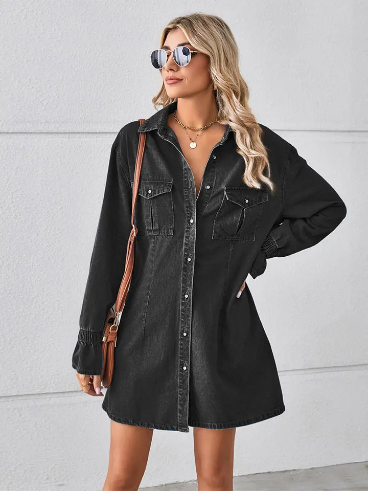 Robe en denim délavé ample