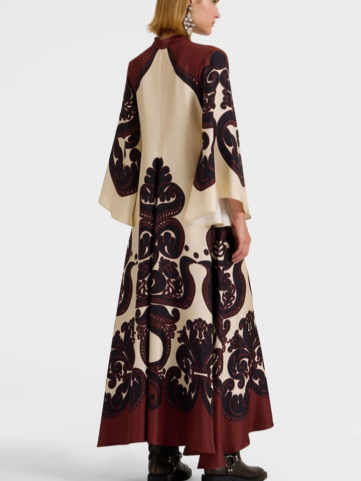 Grenadilla Print Satin Dress