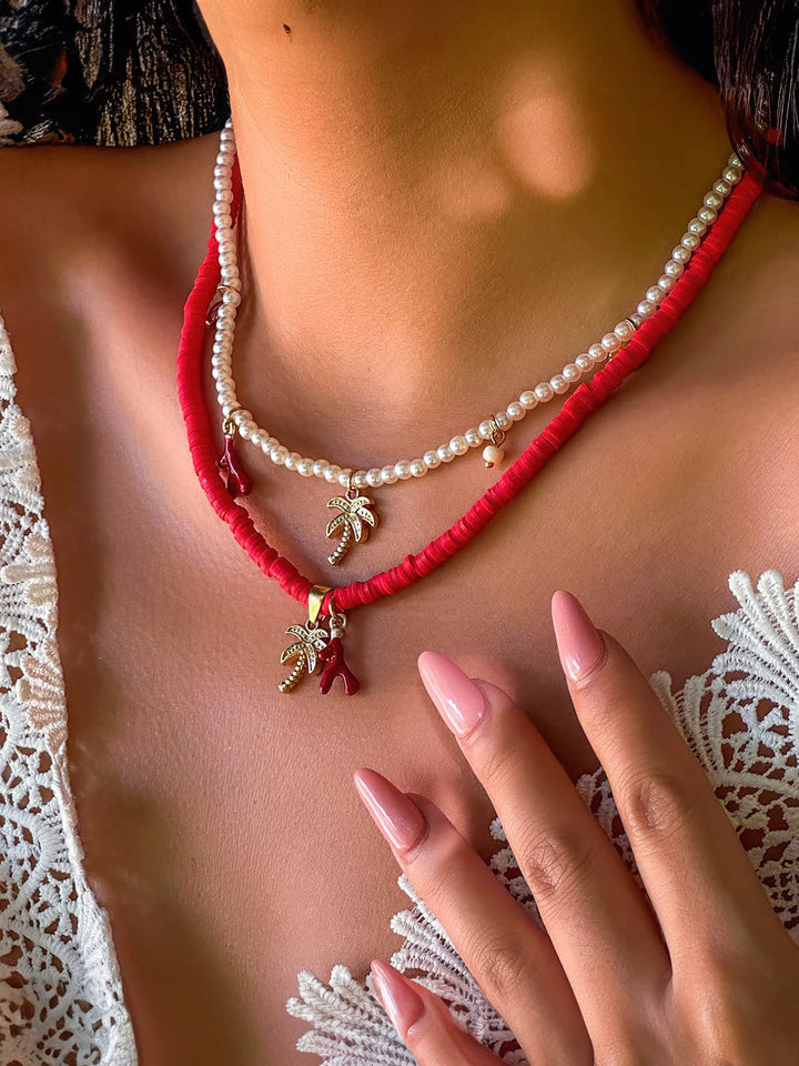 Tahiti Sunset Pearl Beach náhrdelník zlatý