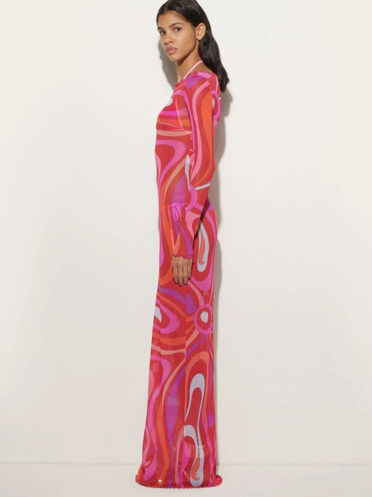 Šaty Marm Chiffon Maxi