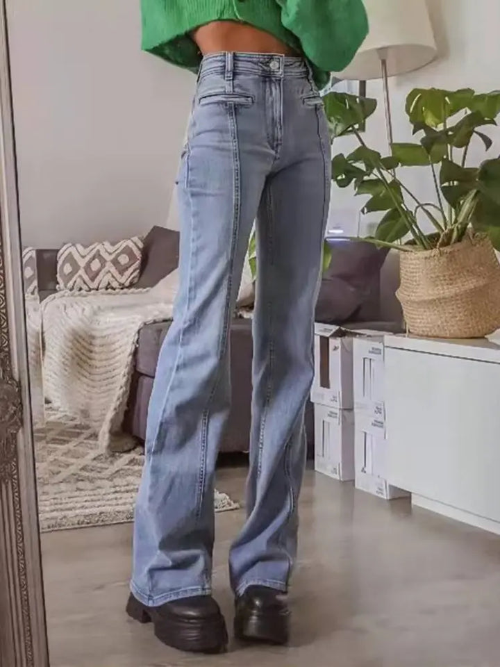 Retro jeans med mellemtalje