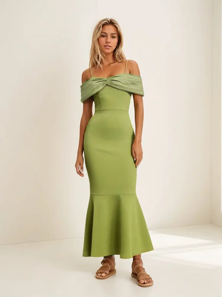 Chic na Strappy Tiered Evening Dress