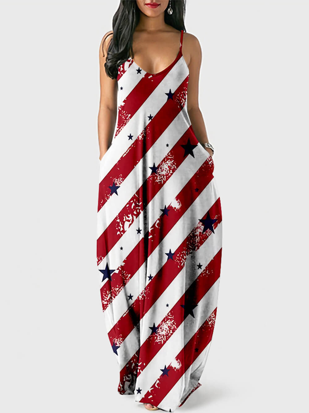 فستان كامي بطبعة عيد الاستقلال