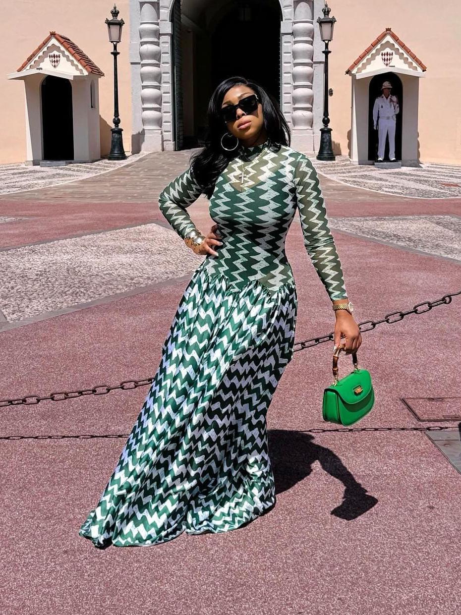 Zigzag Monte Carlo Maxi Dress