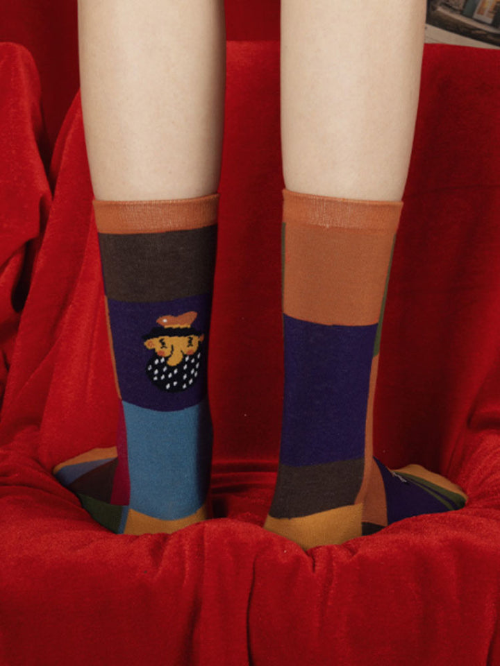 Kreslená Postavička Vzor Bavlněné Ponožky