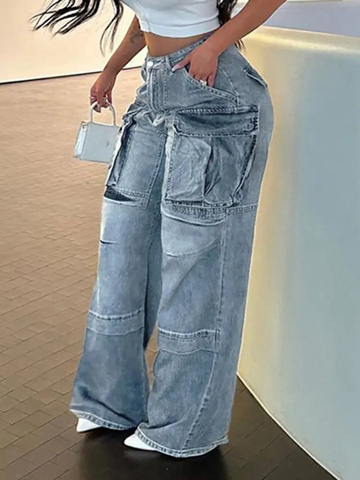 Street-style tvättad denim