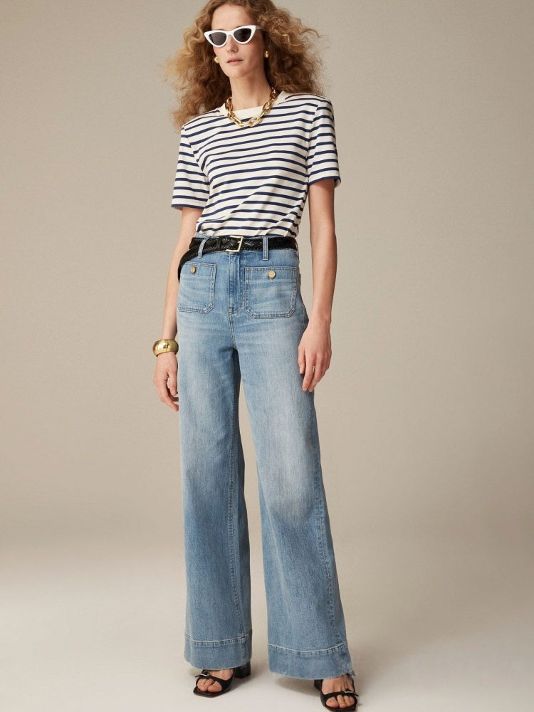 Jeans med accenter och fickor Palazzo