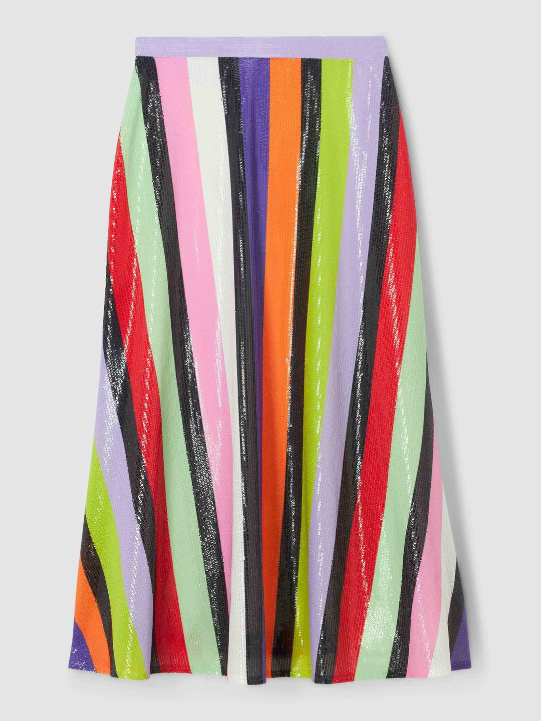 Rainbow Stripe Paljetter Cardigan & Multi Sequin Stripe Skirt