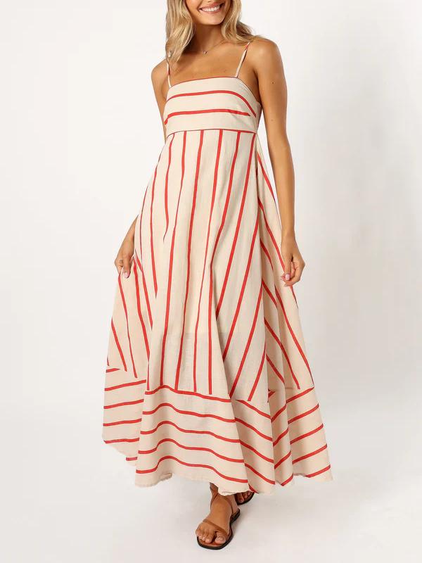 Brea Maxi Dress - Cream Stripe