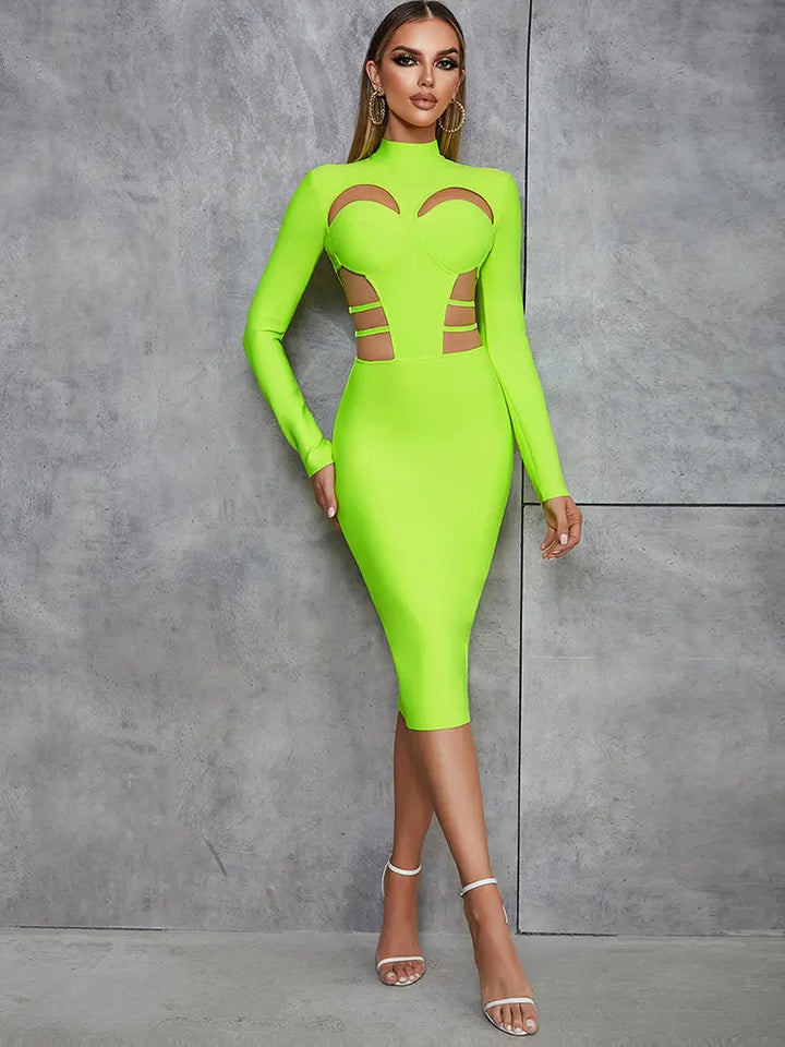 Vintage Cutout Backless Bandage Dress