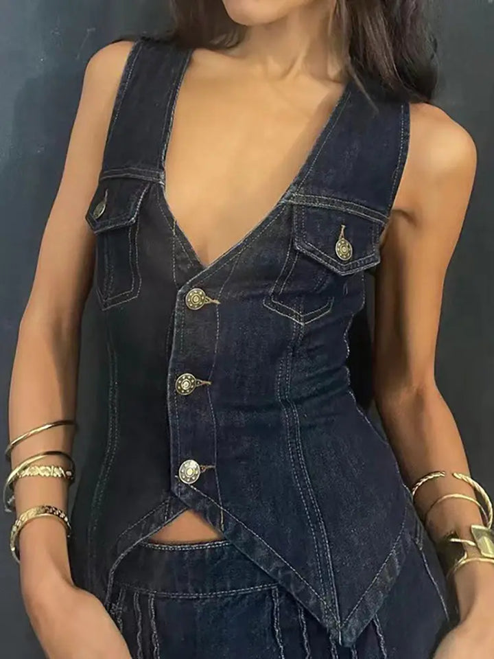 Street Style Denim Vest