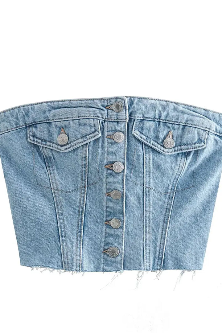 Slim Fit Mode Denim Vest