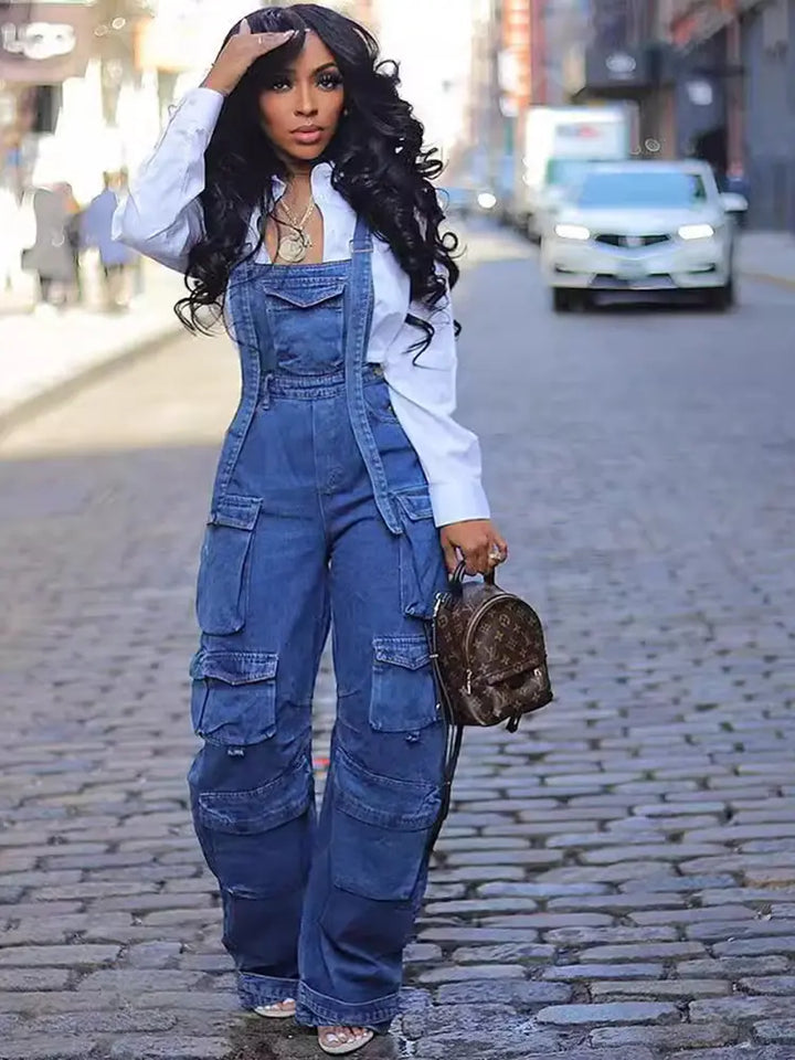 Loose Fit Denim Jumpsuit