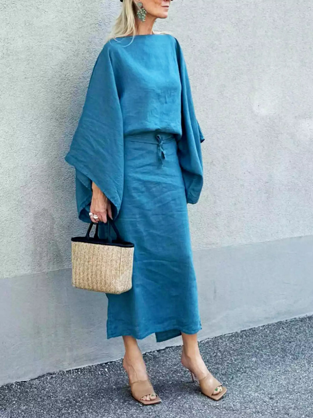 Crimson Linen Breeze Kimono Dress – Boiilife