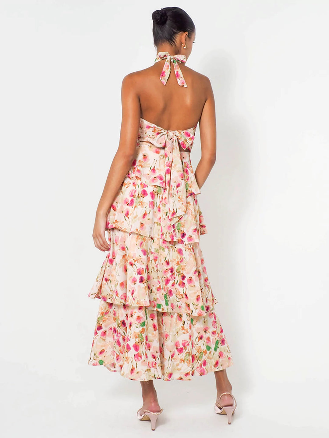 Halterneck Maxi Dress - Provence Bloom