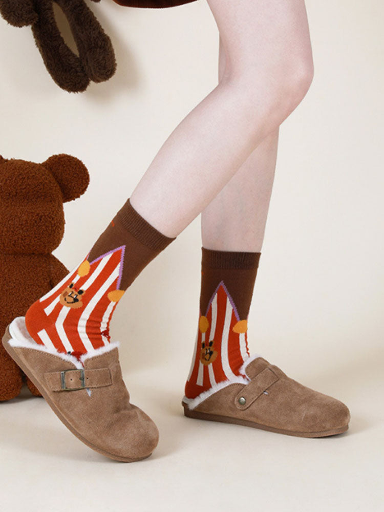 Χαριτωμένες βαμβακερές κάλτσες αρκούδας κινουμένων σχεδίων