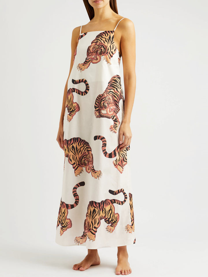 Shoulder Strap 100%Cotton Dress - Tiger
