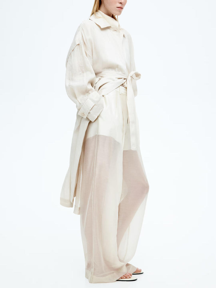 Wide-Leg Sheer Pants