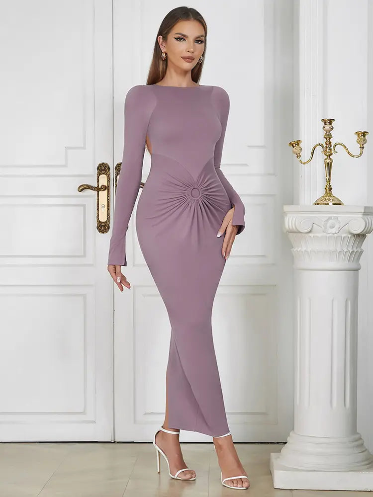 Sexy Chic Ronde Hals Rimpel Jurk