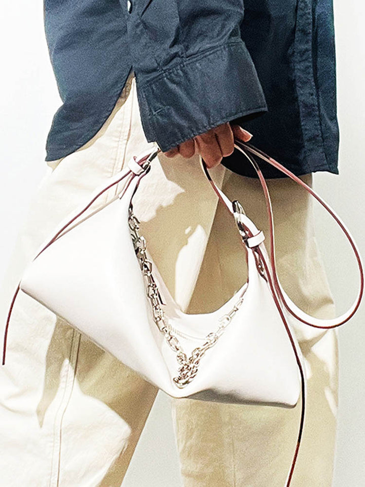 Missy Longuette læder skulder og crossbody taske med kæde