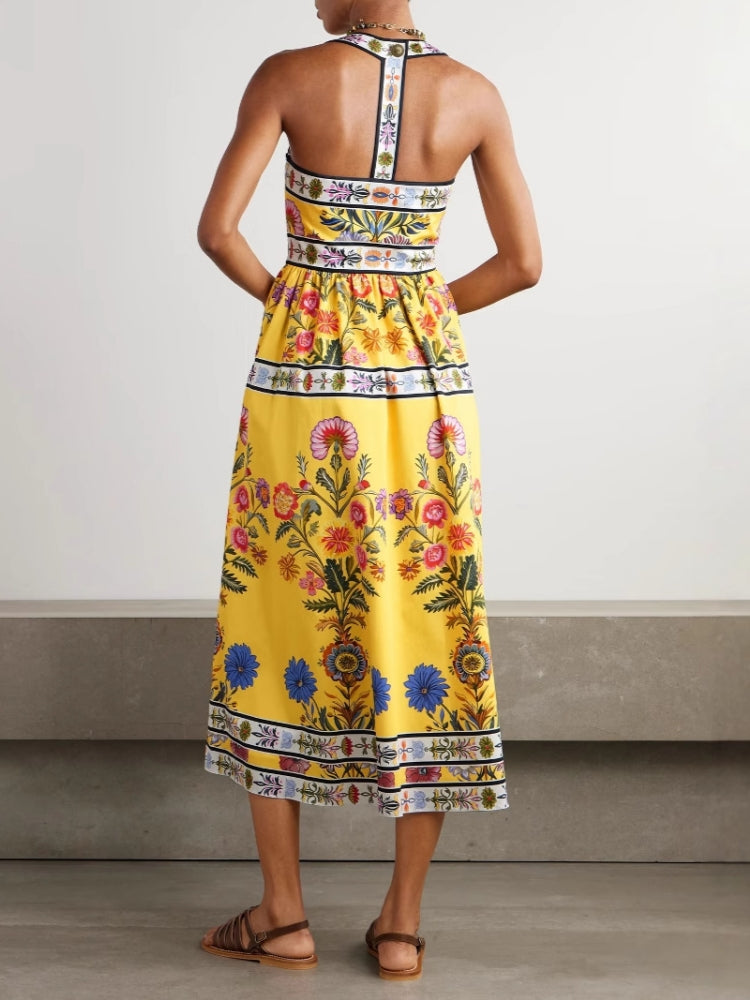 Vestido midi casual sin tirantes