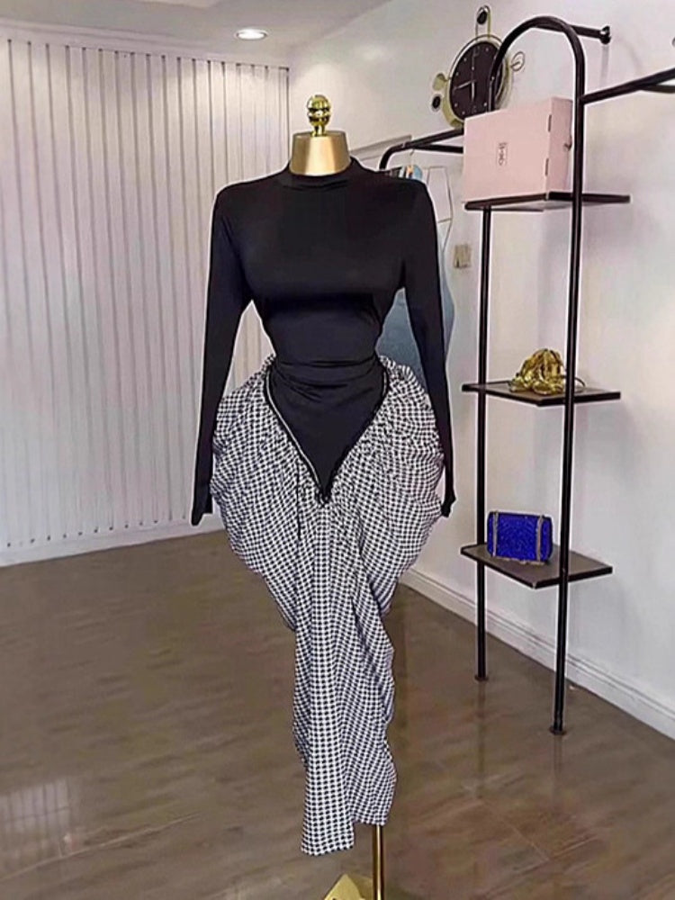 Maxi Dress na May Checkered Twist