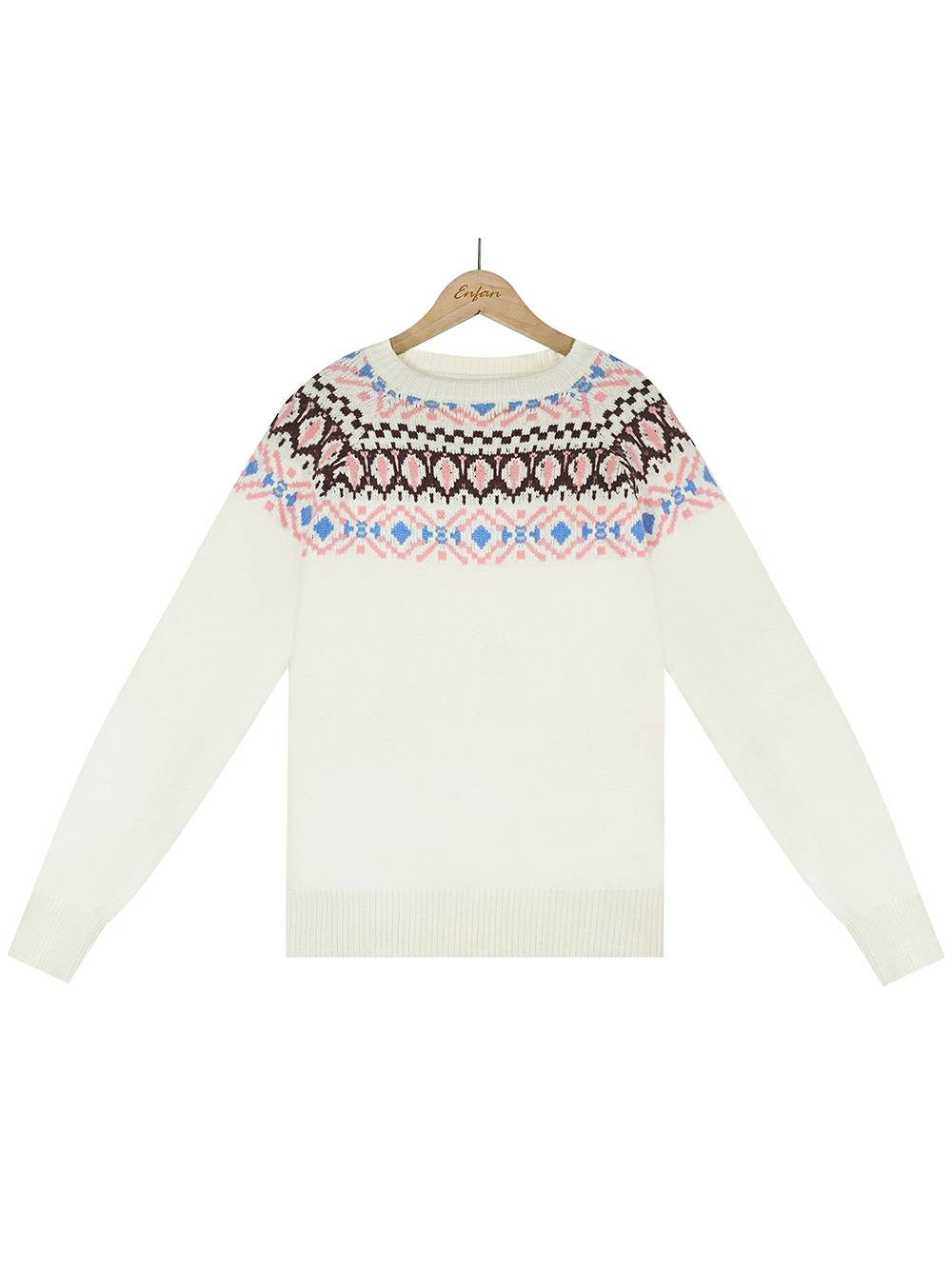 Naka-burda na Color Block Knit Sweater