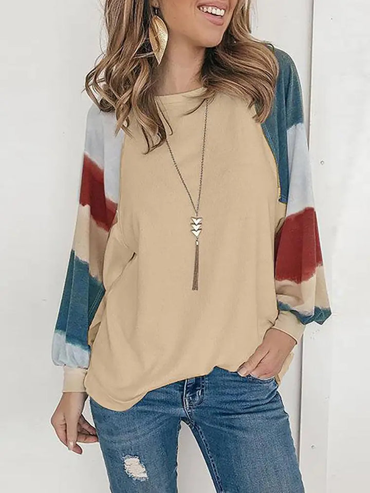 Trendy Aquarel Ballonmouw Blouse