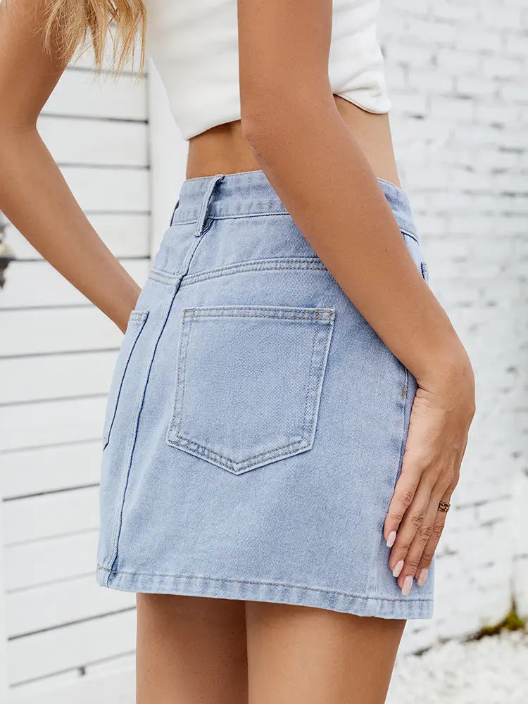 Trendy Versatile Denim Mini Skirt