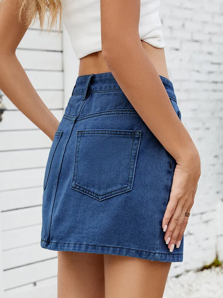 Trendy Versatile Denim Mini Skirt